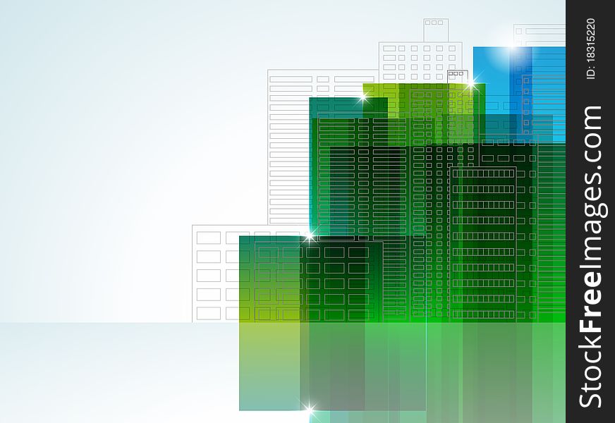 Vector picture with abstract buildings. Vector picture with abstract buildings