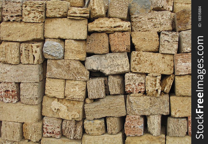 Background: accurately combined Bricks from crude clay