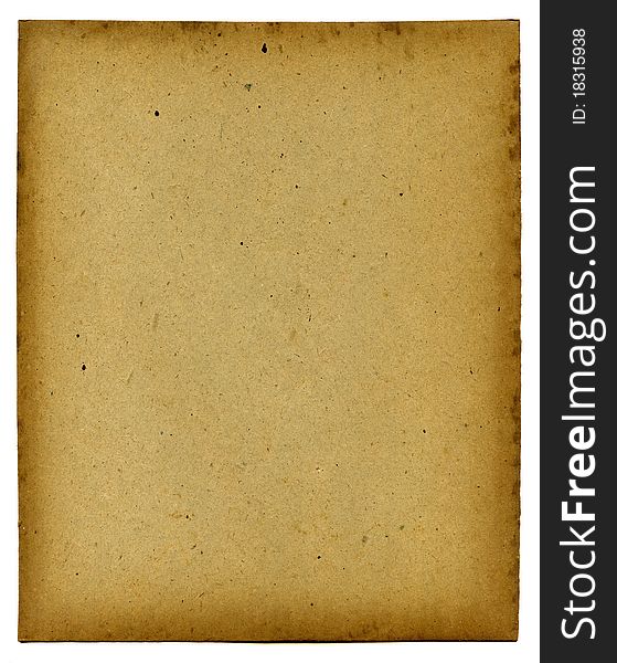 Real, original old stained cardboard sheet. Real, original old stained cardboard sheet