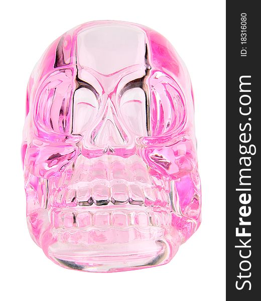Pink transparent skull isolated on white background. Pink transparent skull isolated on white background