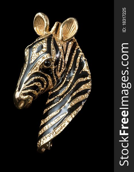 Striking vintage zebra brooch