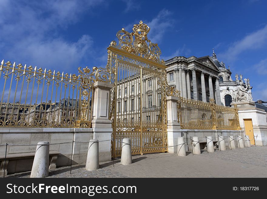 Main entrance to the Palace of Versailles. Main entrance to the Palace of Versailles