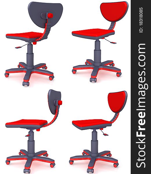 Plastic modern office chair on castors
