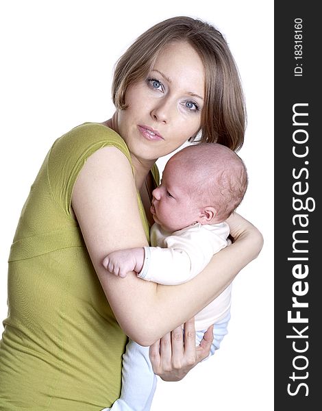 Gorgeous baby in mom's hands. Gorgeous baby in mom's hands