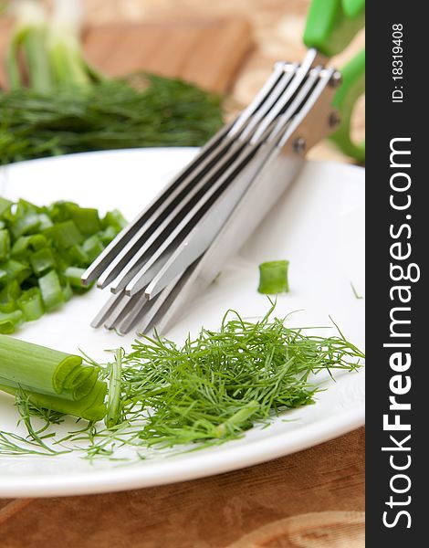 Culinary scissors for chopping greens