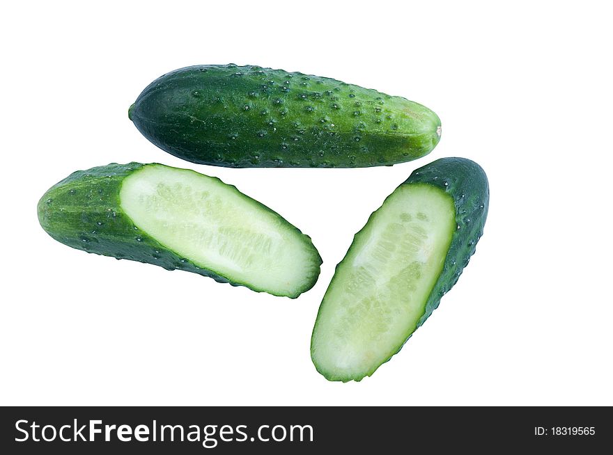 Cucumbers isolated on white background