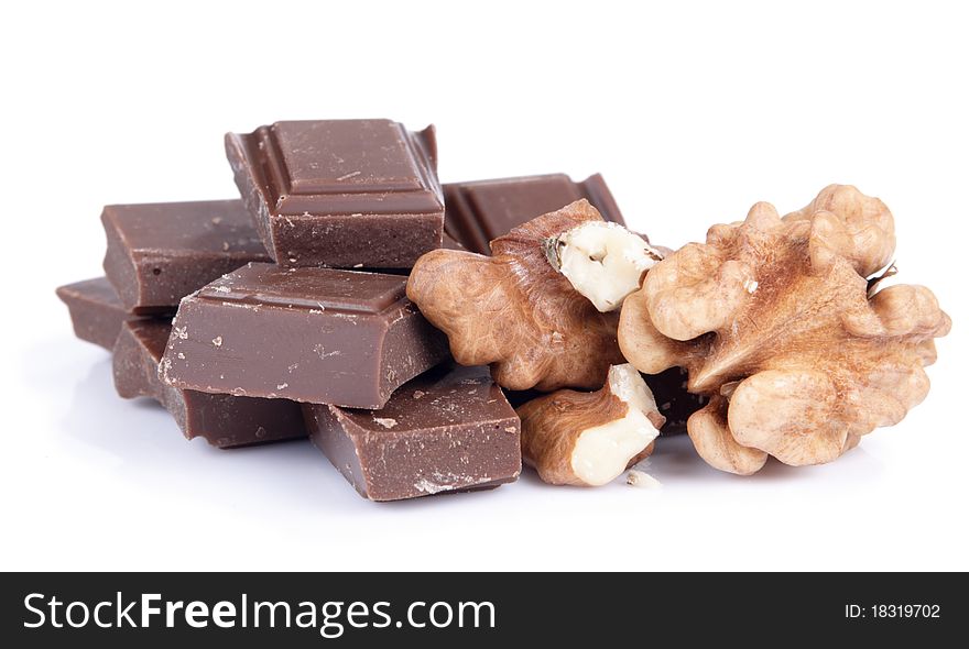 Bits of chocolate with walnut