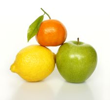Fresh Ripe Fruits On White Stock Photography Fresh Ripe Fruits On White Stock Photography