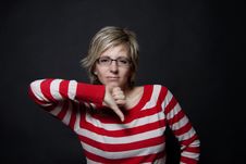 Woman Showing Thumb Down Stock Image Woman Showing Thumb Down Stock Image