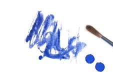 Blue Abstract Watercolor Brush Splash Royalty Free Stock Photography Blue Abstract Watercolor Brush Splash Royalty Free Stock Photography