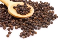 Black Peppercorns On A Wooden Spoon Royalty Free Stock Photo Black Peppercorns On A Wooden Spoon Royalty Free Stock Photo