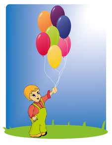 Boy With Balloons Royalty Free Stock Image