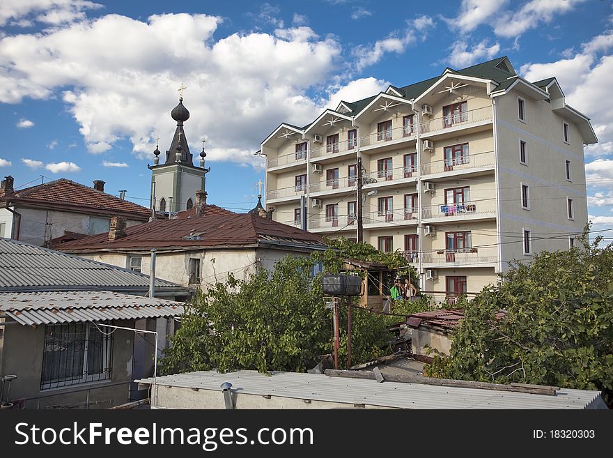 Hotel and church