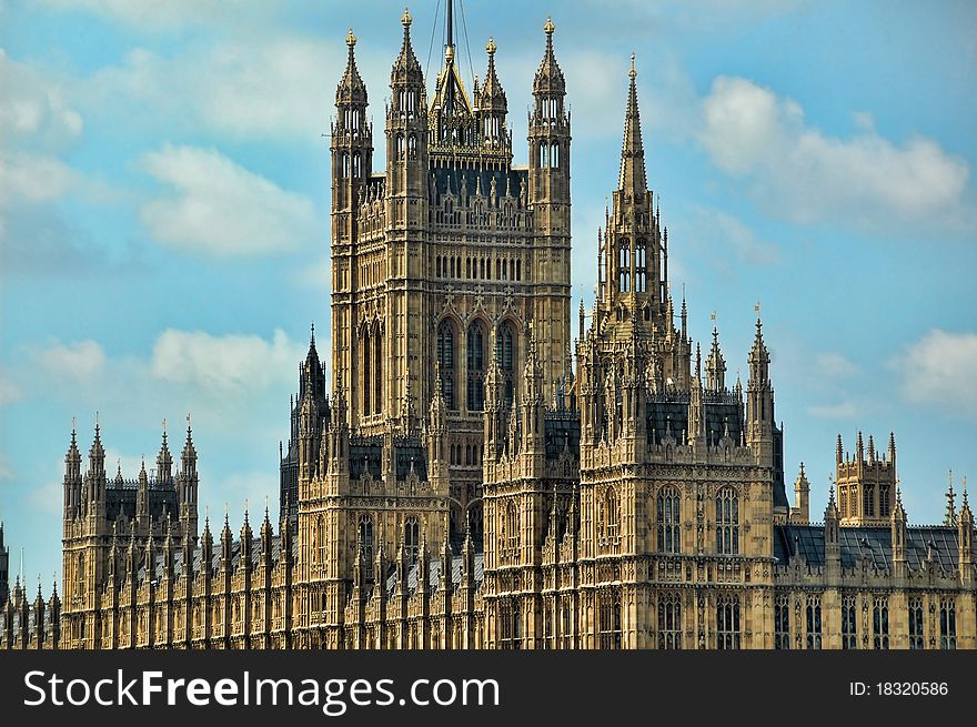 Close up of the magnificent houses of parliament. Close up of the magnificent houses of parliament