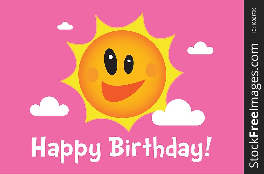 A Colourful Vector Sunny Happy Birthday Illustration. A Colourful Vector Sunny Happy Birthday Illustration