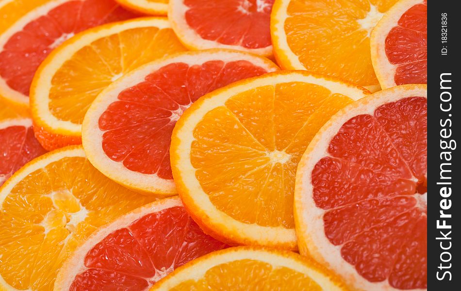 Background of fresh sliced orange