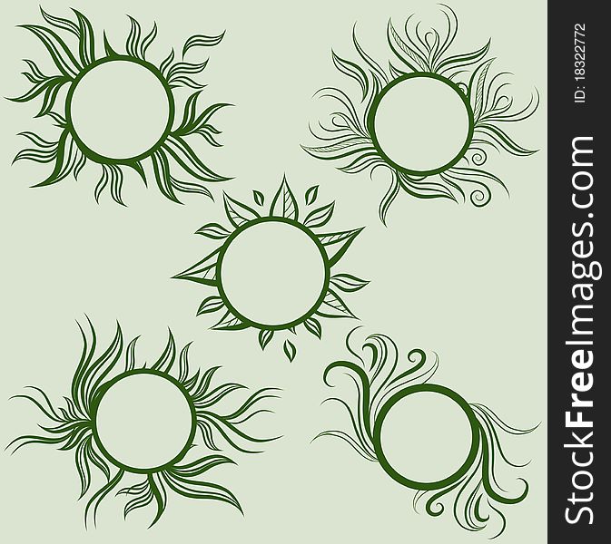 Vector set of leafs frames (from my big Floral collection)