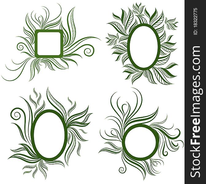 Vector set of leafs frames (from my big Floral collection)