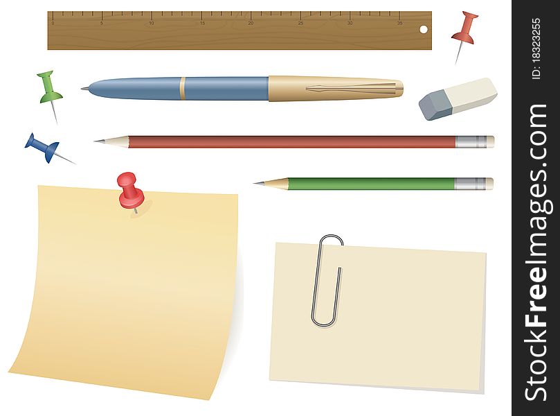 Office Objects Set Vector