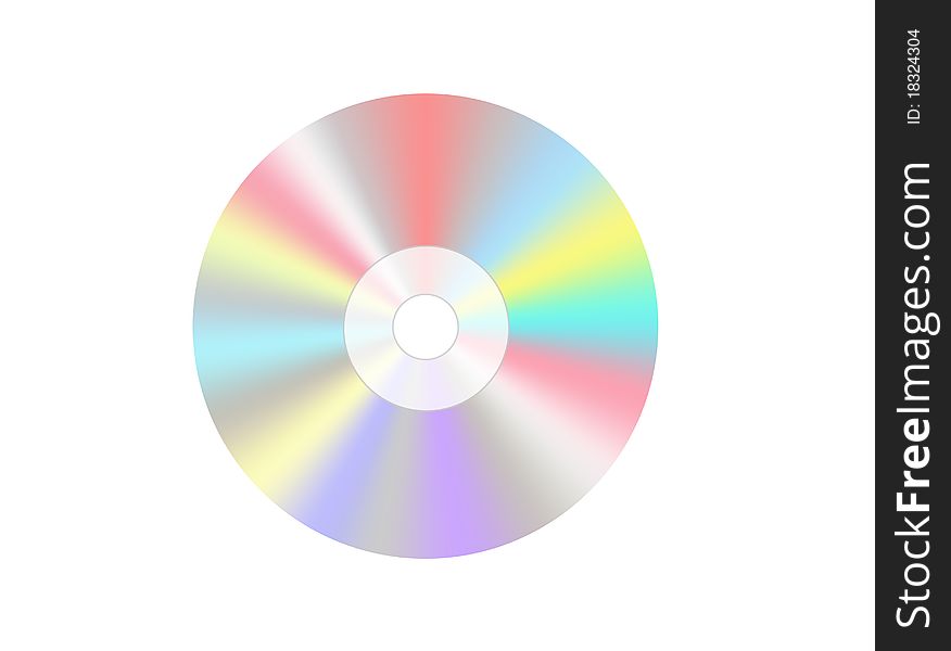 Single disc cd dvd isolated on white