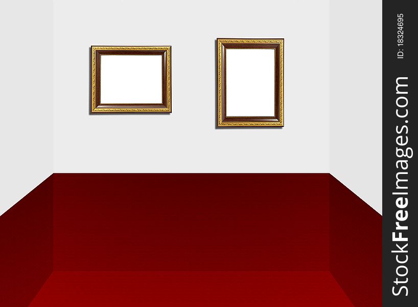 Gold Frame In Modern Room