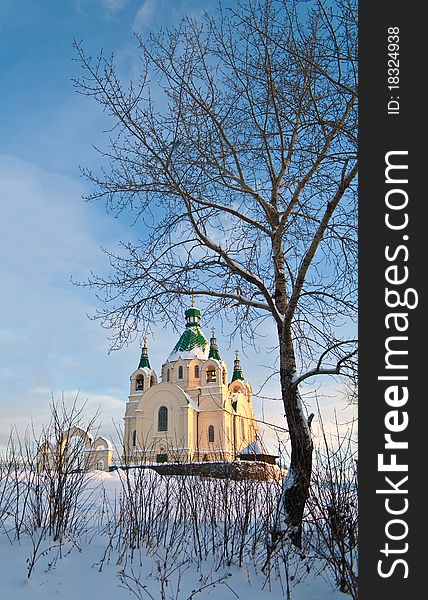 The winter scape of an orthodox church