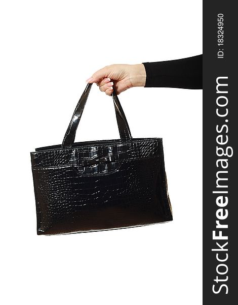 Black leather bag