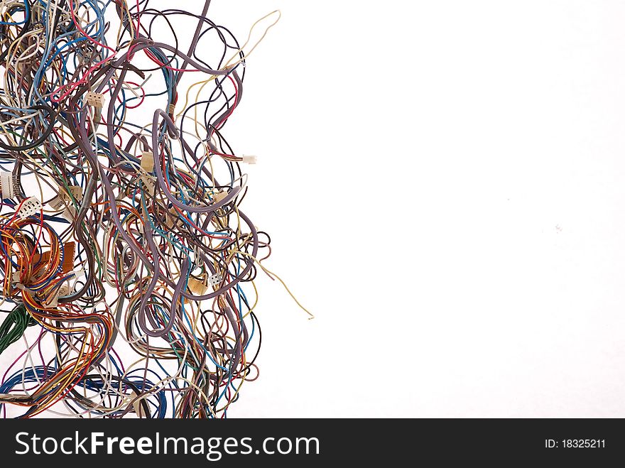 Colorful wire on white background