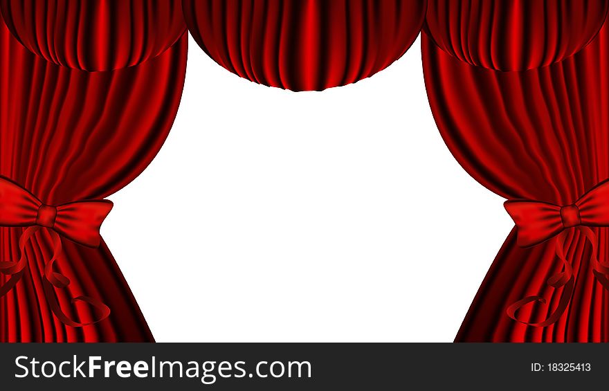 Red stage Theater Curtain background. Red stage Theater Curtain background