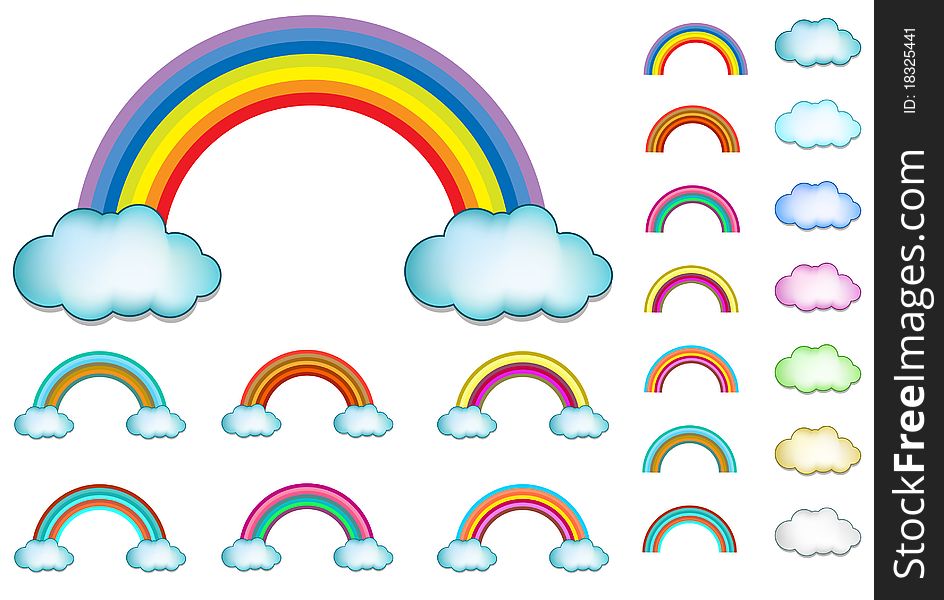 Rainbow set isolated on white background