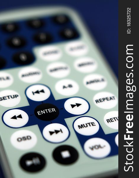 Detail of enter key on remote control
