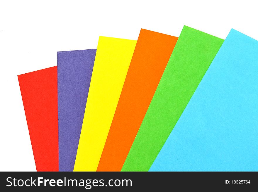 Colorful paper set isolated on white background
