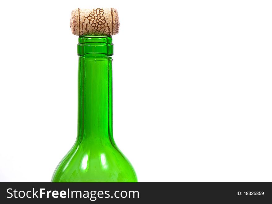 Wine bottle on white background