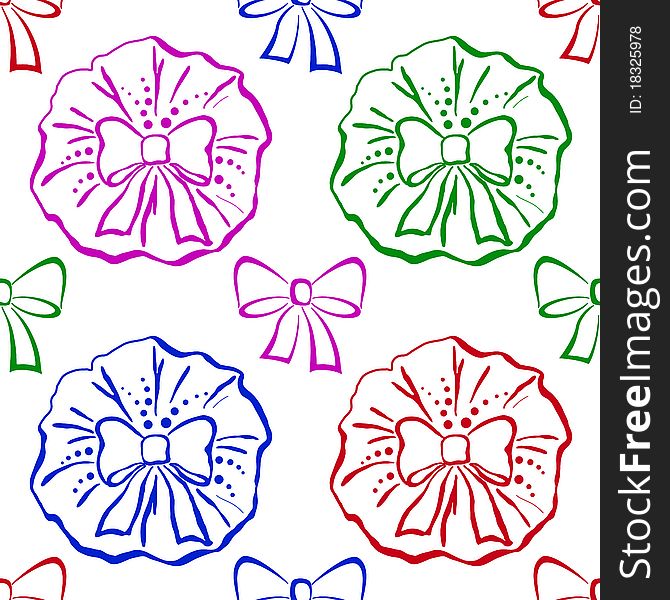 Abstract background, seamless pattern, bows pictograms. Abstract background, seamless pattern, bows pictograms