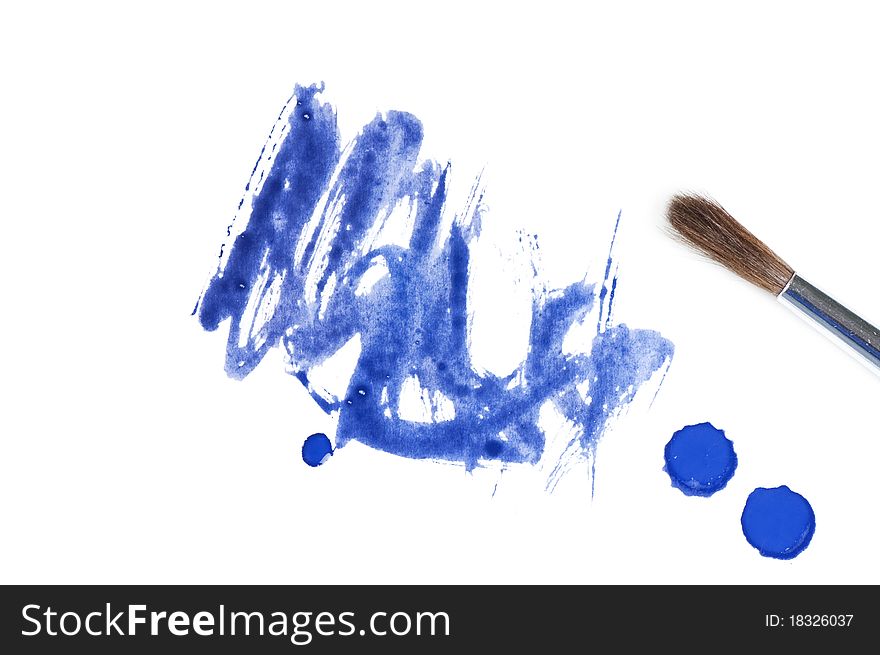 Blue Abstract Watercolor Brush Splash