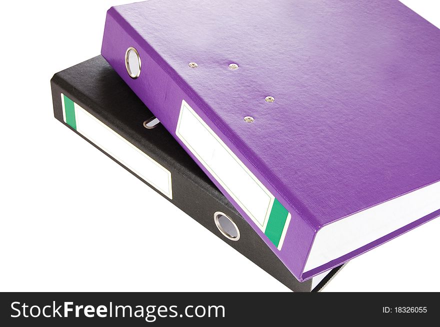 Office folders isolated on the white background