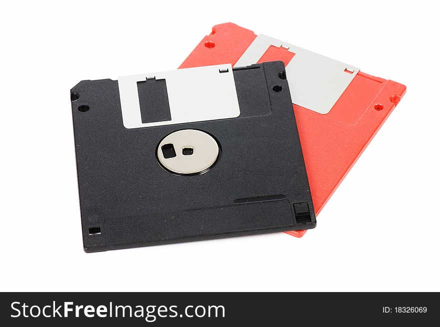 Floppy disks isolated on white