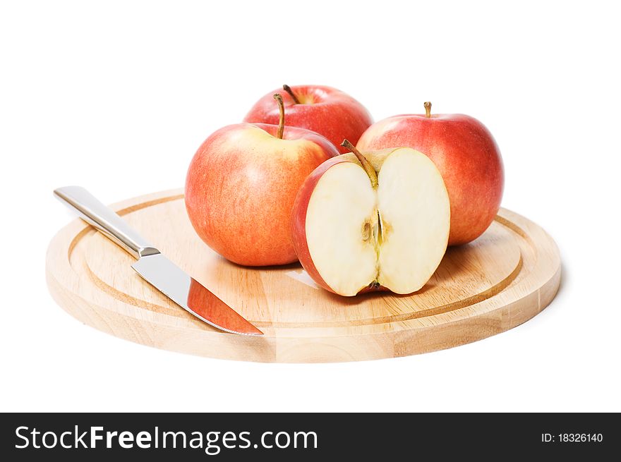 Red apple isolated on the white background