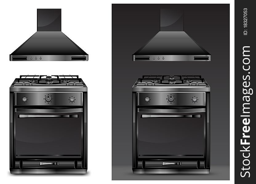 Black Gas Cooker Over