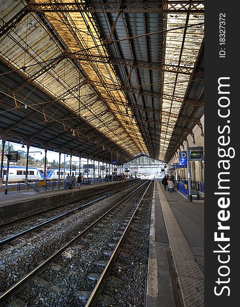 A railway station in the south of France. A railway station in the south of France