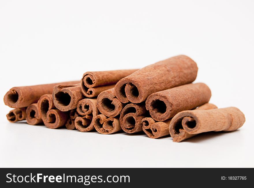 Cinnamon Sticks isolated on white