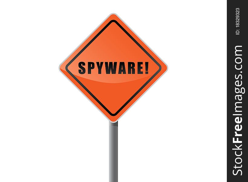 Signpost Orange Text Spyware.