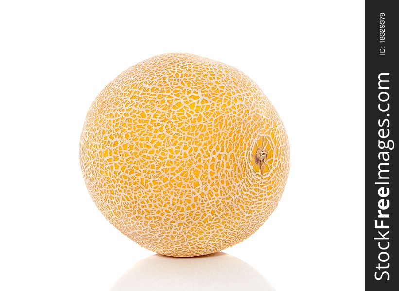 A yellow fresh melon isolated over white