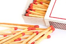 The Match Box And Matches Isolated Stock Image