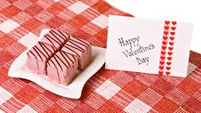 Valentine S Day Card With Rose And Cakes Royalty Free Stock Image Valentine S Day Card With Rose And Cakes Royalty Free Stock Image