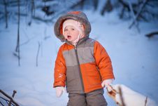 Adorable Baby Stay In Evening Park Stock Photos Adorable Baby Stay In Evening Park Stock Photos
