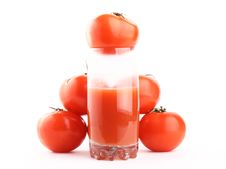 Natural Tomato Juice. Isolated Stock Photo