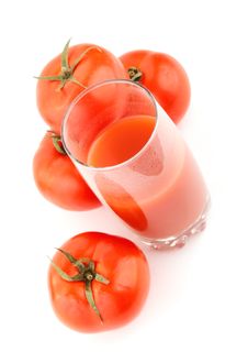 Natural Tomato Juice. Isolated Stock Photos