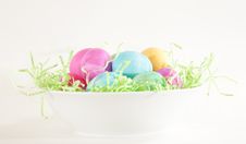 Easter Eggs In Bowl Stock Photos