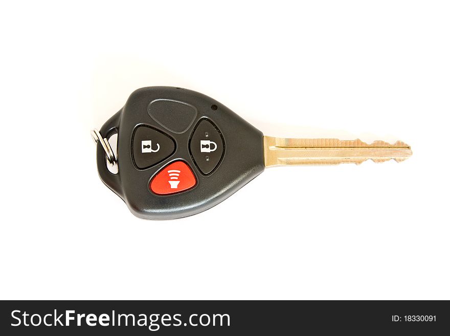 Car key with remote control isolated over white background